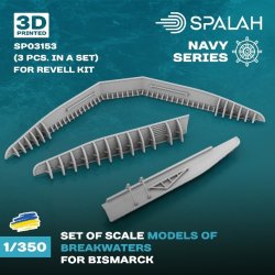画像1: スパラッハ[SPU03153]1/350 戦艦ビスマルク用波除板セット(3個入) (レベル用)