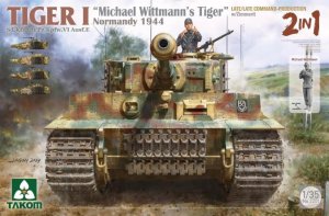 画像1: タコム[TKO2201]1/35 Sd.Kfz.181 Pz.Kpfw.VI Ausf.E タイガーI 後期型/後期型指揮車w/ツィンメリットコーティング 「2 in 1」"ミハエル・ヴィットマン"ノルマンディー 1944 (1)