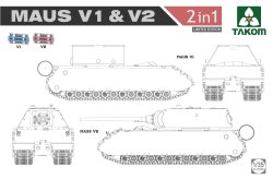 画像1: タコム[TKO2050X]1/35 WW.II ドイツ超重戦車 マウス V1 & V2 2 in 1