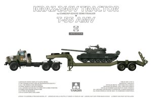 画像1: タコム[TKO2095]1/35 KrAZ-260V トラクターw/ ChMZAP-5247G セミトレイラー & Tー55 AMV 中戦車 (1)