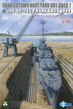 画像1: タコム[TKOSP-7058]1/700 チャールズタウン海軍工廠 1番乾ドック & 米海軍駆逐艦 USS フランク・ノックス DD-742 1944年