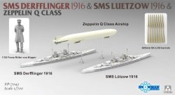 画像2: タコム[TKOSP-7043]1/700 SMS デアフリンガー 1916 &  1/700 SMS リュッツオウ 1916   & ツェッペリン Q級飛行船 限定セット