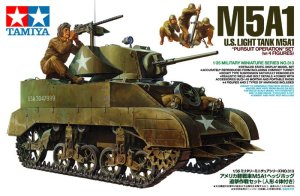画像1: タミヤ[TAM35313] 1/35 アメリカ軽戦車M5A1ヘッジホッグ 追撃作戦セット （人形4体付き） (1)