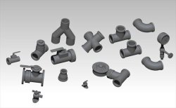 画像1: VG DioModels[VG64013]1/35 汎用 パイプ継手セット 2mm径用