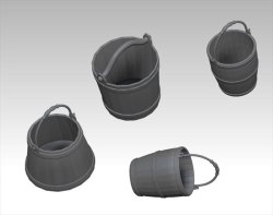 画像2: VG DioModels[VG64046]1/35 汎用 木製バケツセット(4個入)