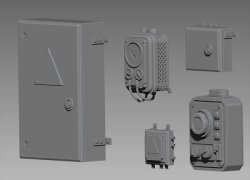 画像2: VG DioModels[VG64051]1/35 汎用 電気ボックスセット(5個入)