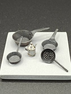 画像3: VG DioModels[VG64057]1/24(75mm) 汎用 フライパン/オイルポットセット(5個入)