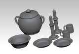 VG DioModels[VG64060]1/24(75mm) 汎用 家庭用品セット(8個入)