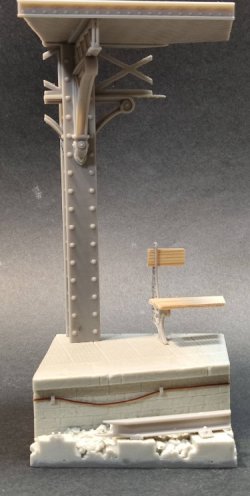 画像3: VG DioModels[VG64314]1/32(54mm) 汎用 フィギュアベース 駅のプラットホーム(ベンチ/柱)