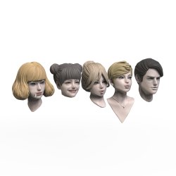 画像2: トリファクトリー[HD-05]1/24 アクセサリー ヘッドシリーズ-5 モダンヘッドセット2(5個入り)
