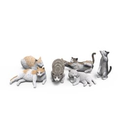 画像2: トリファクトリー[ZA-008A]1/24 ジオラマアクセサリー 猫セット(6点)