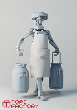 画像8: トリファクトリー[CY-03A]1/35 ロボットワーカー2「カザンロボテックPpT-810」牛乳缶を運ぶ