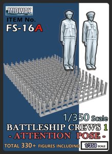 画像1: トリファクトリー[FS-16A]1/350 WWIIアメリカ海軍 戦艦乗組員セット＃1 気をつけ (1)