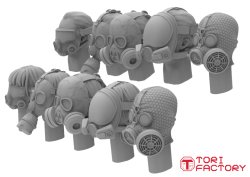 画像8: トリファクトリー[HD-03A]1/35 アクセサリー ヘッドシリーズ3 マスクヘッドセット2 ガスマスク(10個入)