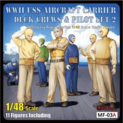 画像1: トリファクトリー[MF-03A]1/48  WWIIアメリカ海軍航空母艦デッキクルー＆パイロットセット2「整備待機」（11体入り）