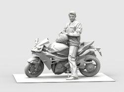 画像8: トリファクトリー[MF-08B]1/48 現用 米 愛車に跨るアメリカ軍パイロット 大型スーパーバイク付