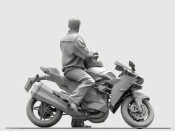 画像5: トリファクトリー[MF-08B]1/48 現用 米 愛車に跨るアメリカ軍パイロット 大型スーパーバイク付