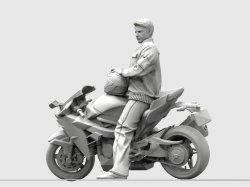 画像7: トリファクトリー[MF-08C]1/72 現用 米 愛車に跨るアメリカ軍パイロット 大型スーパーバイク付