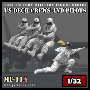 画像1: トリファクトリー[MF-11A]1/32 現用 米 アメリカ海軍空母カタパルトオフィサー&パイロット(4体入) (1)