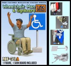 画像1: トリファクトリー[MF-53A]1/24 現用 「ホットショット」車いすの男&標識看板
