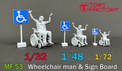 画像4: トリファクトリー[MF-53A]1/24 現用 「ホットショット」車いすの男&標識看板