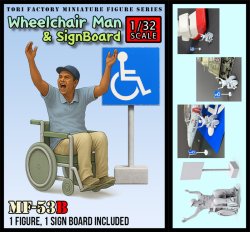 画像1: トリファクトリー[MF-53B]1/32 現用 「ホットショット」車いすの男&標識看板