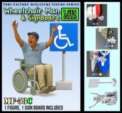 画像1: トリファクトリー[MF-53C]1/35 現用 「ホットショット」車いすの男&標識看板