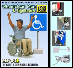 画像1: トリファクトリー[MF-53E]1/72 現用 「ホットショット」車いすの男&標識看板