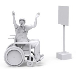 画像3: トリファクトリー[MF-53E]1/72 現用 「ホットショット」車いすの男&標識看板