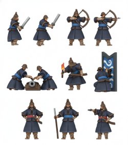 画像2: トリファクトリー[MU-07]1/350 16世紀 朝鮮水軍フィギュアセット(200体+入)