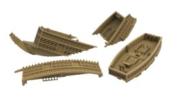 画像4: トリファクトリー[MU-10]1/350 16世紀 日本水軍 撃沈された関船(8個入)