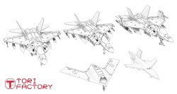 画像9: トリファクトリー[TF-A12]1/350 現用 韓国 KF-21ボラメ ステルス戦闘機シリーズ/KAORI-Xステルス無人戦闘機セット(11機入)