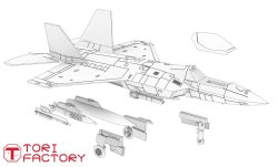 画像10: トリファクトリー[TF-A12]1/350 現用 韓国 KF-21ボラメ ステルス戦闘機シリーズ/KAORI-Xステルス無人戦闘機セット(11機入)
