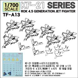 画像1: トリファクトリー[TF-A13]1/700 現用 韓国 KF-21ボラメ ステルス戦闘機シリーズ/KAORI-Xステルス無人戦闘機セット(14機入)