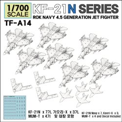 画像1: トリファクトリー[TF-A14]1/700 現用 韓国 KF-21Nボラメ ステルス艦上戦闘機/KAORI-Xステルス無人戦闘機セット(14機入)