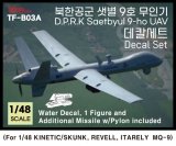 トリファクトリー[TF-B03A]1/48 現用 北朝鮮空軍 セッビョル-9汎用攻撃ドローン デカールセット(キネティック/スカンクモデル/レベル/イタレリMQ-9用)