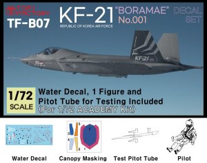 画像1: トリファクトリー[TF-B07]1/72 現用 韓国空軍 KF-21ボラメ ステルス戦闘機 「001」 デカールセット 計測プローブ付(アカデミー用) (1)