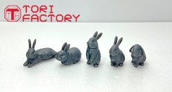 画像2: トリファクトリー[ZA-16A]1/35 ジオラマアクセサリー ウサギセット(5点)
