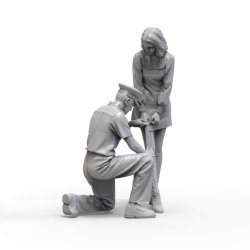 画像8: トリファクトリー[MF-14]1/24 規則で丈を計る警官と嫌がる女子