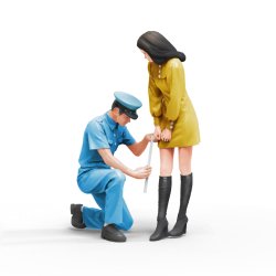 画像2: トリファクトリー[MF-14]1/24 規則で丈を計る警官と嫌がる女子