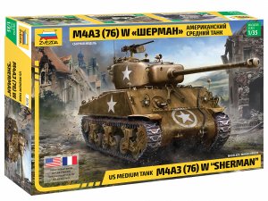 画像1: ズベズダ[ZV3676] 1/35 アメリカ中戦車 M4A3 (76)Wシャーマン (1)