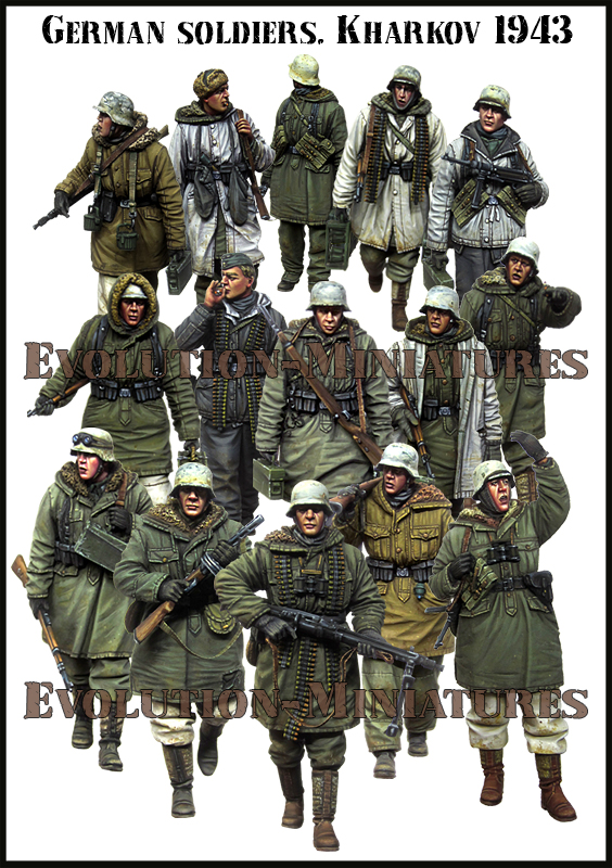 エボリューション[BigSet-9]1/35 WWIIドイツ歩兵冬季行軍ビック