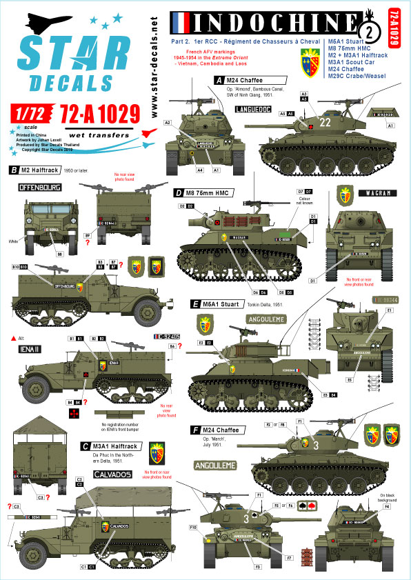 STAR DECALS[SD72-A1029]1/72 仏 ベトナム戦争 第一次インドシナ戦争でのフランス極東派遣軍 ＃2