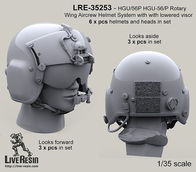 Live Resin[LRE35253]1/35 ヘリパイロットヘッド HGU/56P