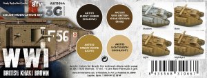 画像2: AKアクリル3G[AK11644][3G]WW1イギリス戦車カーキブラウン用モジュレーション4色セット (2)