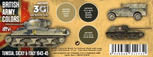 画像2: AKアクリル3G[AK11677][3G]イギリス軍チュニジア・シシリー・イタリア戦線1943-45年3色セット (2)