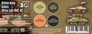 画像2: AKアクリル3G[AK11678][3G]イギリス軍アフリカ戦線後期1942-43年4色セット (2)