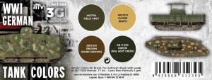 画像2: AKアクリル3G[AK11686][3G]WW1ドイツAFVカラー4色セット (2)