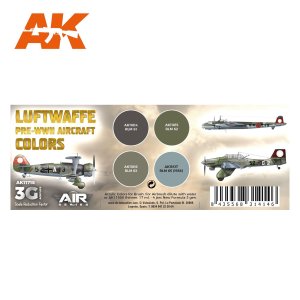 画像2: AKアクリル3G[AK11715][3G]ドイツ空軍航空機カラー4色セットWW2以前 (2)