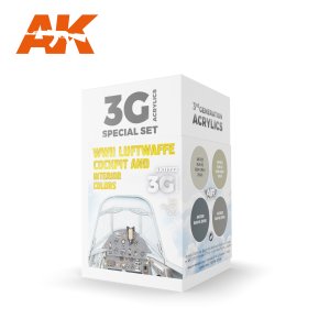 画像1: AKアクリル3G[AK11722][3G]ドイツ空軍コクピット＆インテリアカラー4色セットWW2 (1)